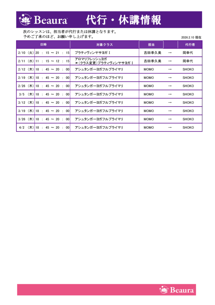 代行情報更新（2/10現在）の画像