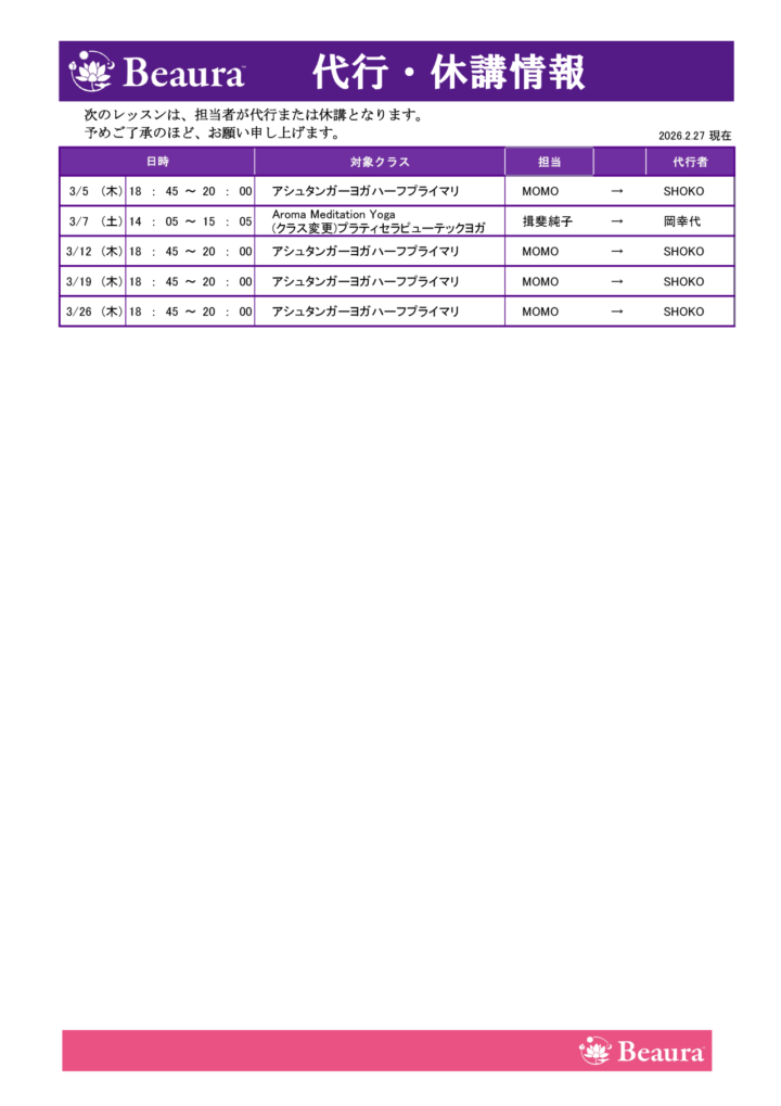 代行情報更新(2/27現在)の画像